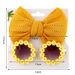 Sun Flower Sunglasses Bow Hairband Set Cute Baby Girls Hair Accessories Newborn Head Bands Summer Beach Photography Props 2Pcs_viptrois.com