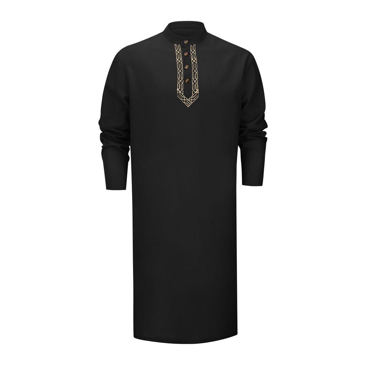 Men's Clothing Fashionable Simple Long Embroidered Muslim Robe_viptrois.com