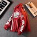 Men's Clothing American Embroidered Stand Up Collar Jacket Men's And Women's Trendy Leather Jacket Men's Wide_viptrois.com