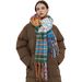 Unisex Wool-rainbow plaid scarf women's winter scarf thickened warm shawl_viptrois.com
