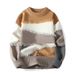 Splicing Contrasting Tassel Sweater, Thick And Loose Knit Sweater, Long Sleeved For Teenagers_viptrois.com