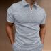 Men's Clothing Men's Polo Shirt Short Sleeved Solid Color Jacquard Zipper T Shirt Sports Top_viptrois.com