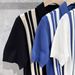 Men's Striped Polo Shirt - V-Neck Knitted Breathable Ice Silk Casual Shirt For Summer_viptrois.com