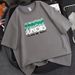 Trendy Loose Cotton Cool Versatile Elastic Couple Large Men's Summer Round Neck T-shirt_viptrois.com
