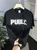 Men's Summer Crew Neck Printed Letter Short Sleeve Trendy Versatile Mercerized Cotton High Quality Bottom Shirt Top T-Shirt_viptrois.com