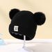 Baby clothing acrylic solid color wool double ball hat for children_viptrois.com
