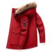 Men's Winter Parka With Detachable Fur Collar – 90% White Duck Down, Mid-Length (S-3XL, Khaki/Black/Red/Camo)_viptrois.com