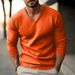 Men's Clothing Knitted Sweater V Neck Slim Thin Men's Slim Fit V-Neck Knit Sweater Lightweight Long Sleeve Pullover For Autumn & Winter_viptrois.com
