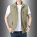 Men's Sleeveless Utility Vest – Lightweight Fishing Photography Workwear Jacket (Black, Khaki, Olive, Navy)_viptrois.com