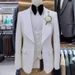 Men's Clothing Man Suit Jacquard Men's Wedding Casual Host Suit 3 Piece Suit_viptrois.com