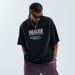 American Style Trendy Washed Vintage Letter Print Loose Short Sleeve T-Shirt Unisex Top For Autumn And Winter_viptrois.com