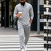 Men's Long Sleeve Henley Shirt & Straight Leg Pants Set - Casual Loungewear For Spring & Fall - Soft Polyester Fabric - Relaxed Fit (Black, White)_viptrois.com