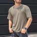 Men's Waffle-Knit Breathable Short-Sleeve T-Shirt – Summer Comfort Fit Crew Neck Tee For Casual & Active Wear_viptrois.com