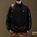 Half-zipper Sweater Men's Autumn Stand-up Collar Long-sleeved Top Trendy Handsome Casual Loose High-end Embroidered Jumper_viptrois.com