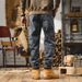 Men's Workwear Pants - Vintage Relaxed Fit Heavyweight Cotton Cargo Pants With Cuffed Ankle For Outdoor & Casual Wear_viptrois.com