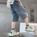 Mother & Kids Boys summer denim shorts 2024 shorts summer thin new style children's clothing trendy boys casual pants_viptrois.com