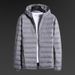 Men's Lightweight Down Jacket With Hood - 90% White Duck Down Fill, Waterproof & Windproof, Outdoor Short Coat For Hiking, Travel, And Daily Wear_viptrois.com