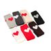 Unisex Short half finger knitted gloves Student office typing heart cuff wool warm love fingerless gloves_viptrois.com