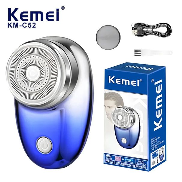 Hot Sale Mini Portable Km-c52 Waterproof Wet And Dry Electric Razor Shaving Hine For Men_viptrois.com