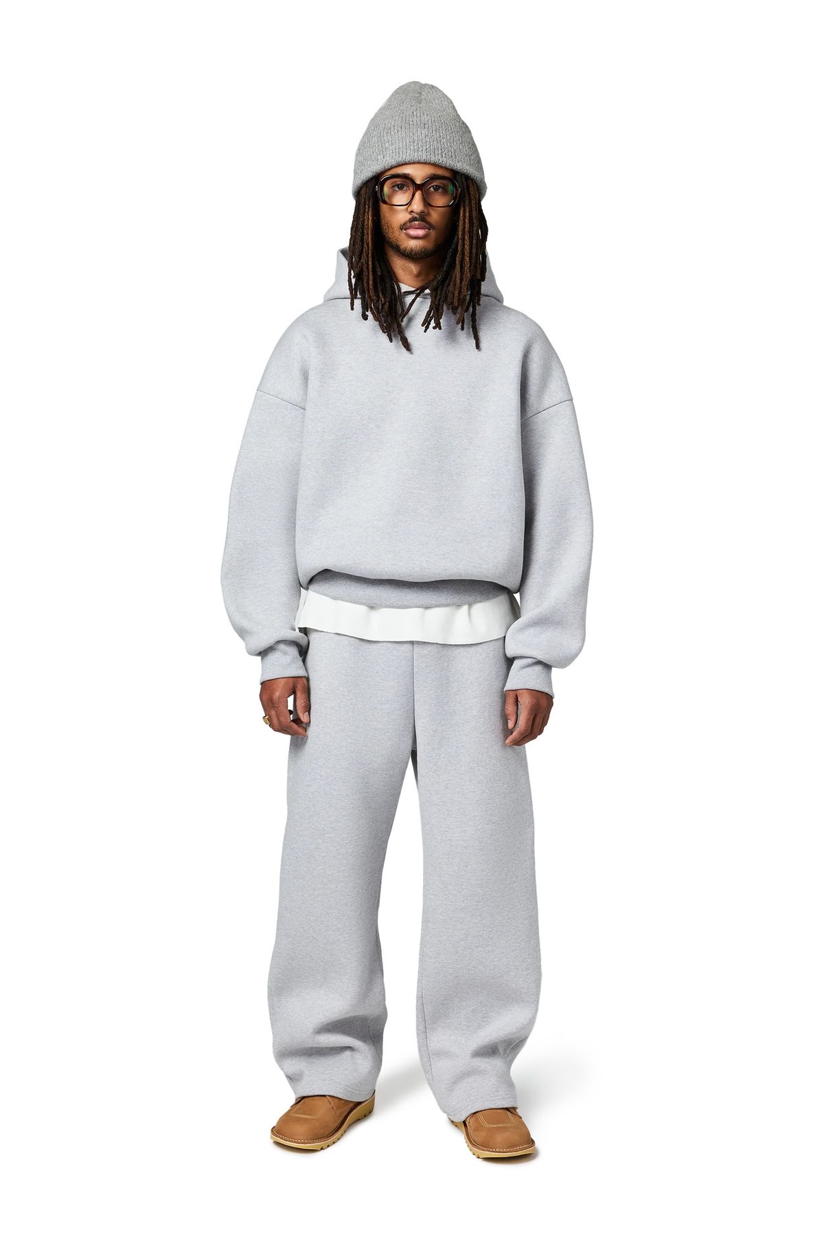 Men's Clothing Loose Suits With Dropped Shoulders, Ribbed Hem Sweatshirts, Elastic Hidden Drawstring Belts, Sweatpants_viptrois.com