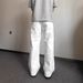 Cleanfit White Machete Jeans Men's American High Street Vibe Pants High Waist Slim Straight Flared Pants_viptrois.com