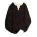 Men's Waffle Knit Long Sleeve T-Shirt - Cleanfit Vintage Style Oversized Casual Top For Spring & Autumn_viptrois.com
