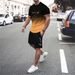 Summer Men's 3D Digital Print T-Shirt And Shorts Set Gradient Color Short Sleeve Two Piece Suit Simple Letter Pattern_viptrois.com