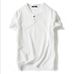 Men's Clothing Thin Linen Short Sleeved T Shirt Loose Large Size Solid Color Cotton And Linen T Shirt_viptrois.com
