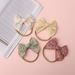 Cross-border European and American New embroidered fabric children's bow hair accessories baby infant elastic headband baby hair band_viptrois.com