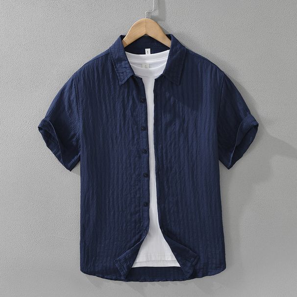 Lightweight Summer Short Sleeved Shirt For Men, Versatile, Artistic, Casual, Loose And Breathable Top_viptrois.com