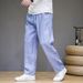 Men's Clothing Linen Pants Men's Pants Summer Thin Straight Pants Loose Casual Pants Linen Trousers_viptrois.com