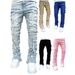 Men's Clothing New Street Men's Jeans Fashion Trend Straight Pants Micro Flaring Tassel Patch Pants_viptrois.com