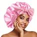 Women's Elegant Satin Sleep Cap With Bow Detail - Soft & Comfortable Nighttime Hair Protection - Breathable & Lightweight For All Seasons_viptrois.com