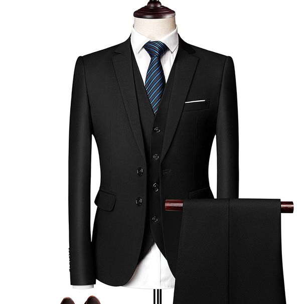 Men's Clothing Wedding Groomsmen Formal Men's Suits 2023 Men's Business Casual Suits Suits Bright Red Three Piece Suits_viptrois.com