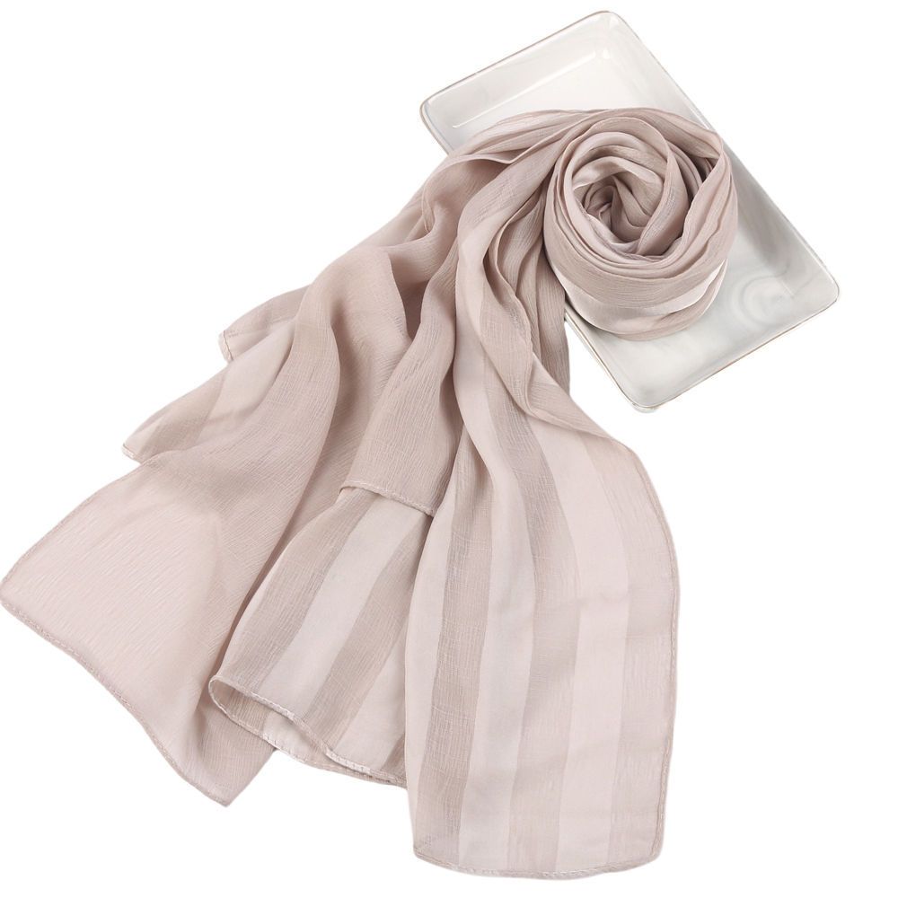 Muslim headscarf Solid Color Gauze Scarf Natural Wrinkle Smooth Long Scarf Gauze Scarf Middle Eastern Headscarf_viptrois.com