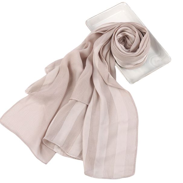 Muslim headscarf Solid Color Gauze Scarf Natural Wrinkle Smooth Long Scarf Gauze Scarf Middle Eastern Headscarf_viptrois.com