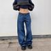 Men's Clothing Retro Straight Jeans For Women Loose High Waisted Casual Floor Length Trousers_viptrois.com