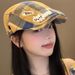 Y2K Subculture Sweet Cool Plaid Beret Art Student Cute Painter Hat Duckbill Forward Cap_viptrois.com