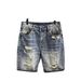 Men's Clothing Texture Retro Washed Ripped Denim Shorts Men's Summer Thin Straight Shorts_viptrois.com