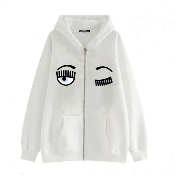 2022 Casual Women's Zipper Sweatshirt Elegant Comfortable Autumn Winter Fleece American Style Hoodie_viptrois.com