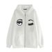 2022 Casual Women's Zipper Sweatshirt Elegant Comfortable Autumn Winter Fleece American Style Hoodie_viptrois.com