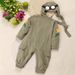 Kids'clothing Long sleeve jumpsuit with hat Army green baby pilot Ha clothes for children autumn_viptrois.com