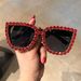 Large Frame Diamond Studded Trendy Sunglasses Personality Retro Party Sunglasses High End UV Protection_viptrois.com