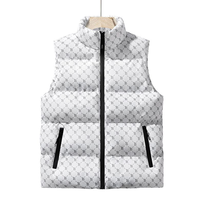 New Fashion Trend Vest Cotton Jacket Men's Bread Clothing Thickened Warm Zipper Pocket_viptrois.com