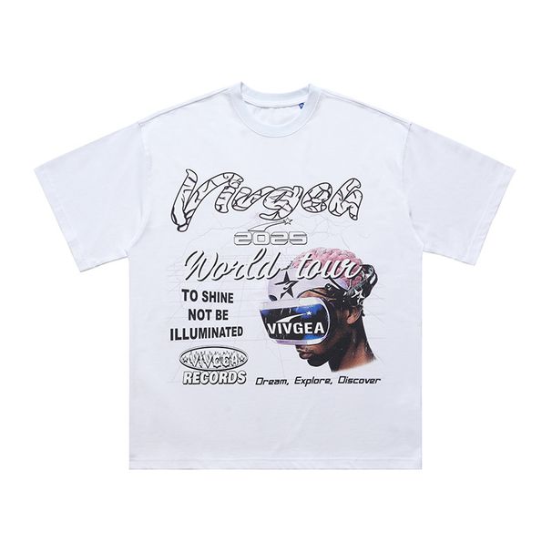 American Style Street Loose Men's Casual Printed Short Sleeve T-Shirt_viptrois.com