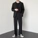 Men's High Street Style Split Hem Dress Pants Fashionable Versatile Straight Leg Floor Length Loose Drape Hong Kong Style_viptrois.com