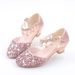 Korean Style Children's Shoes New Girls' High Heels Sequin Spring and Autumn Middle and Large Children's Princess Shoes Student Performance Shoes Toe _viptrois.com