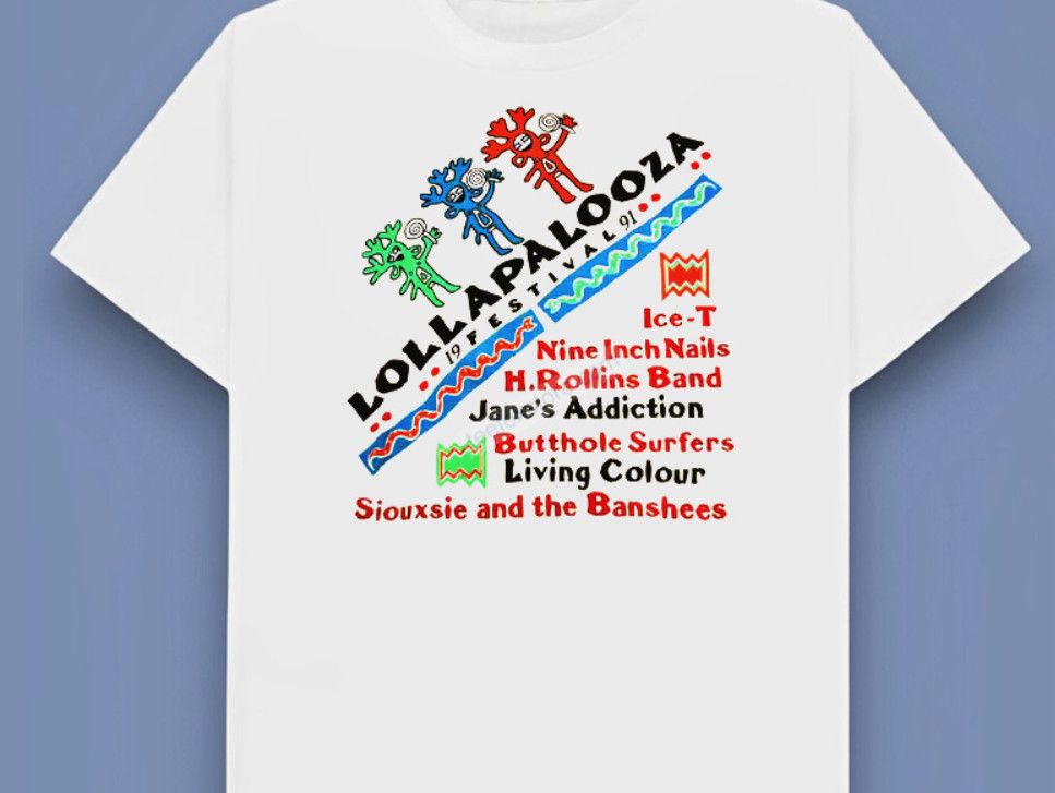 Lollapalooza 1991 Festival Unisex 100% Cotton T-shirt Mens Tees Top_viptrois.com