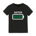 Free Shipping Pure Cotton Ins Letters Battery Dead Interesting Print Parent Daughter Parent Child Outfit T_viptrois.com
