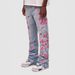 Men's Clothing New Men's Straight Jeans Street Fashion Ins Hot Style Non Elastic Embroidered Straight Jeans_viptrois.com